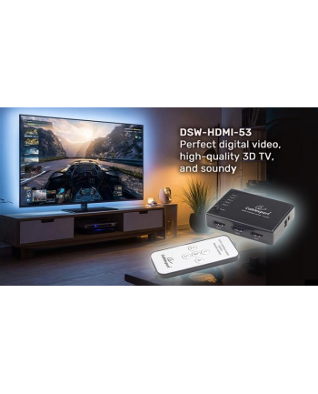 gembird Przełącznik HDMI z pilotem - pięć nadajników jeden      odbiornik