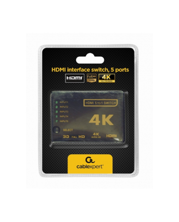 gembird Przełącznik HDMI z pilotem - pięć nadajników jeden      odbiornik