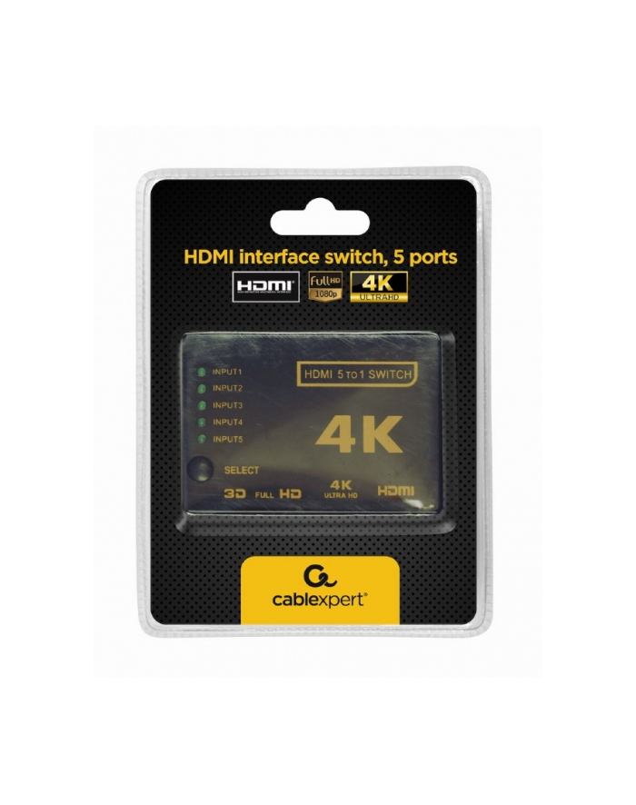 gembird Przełącznik HDMI z pilotem - pięć nadajników jeden      odbiornik główny