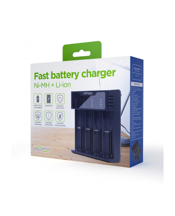 gembird Ładowarka akumulatorów USB Ni-MH + Li-ion, czarna