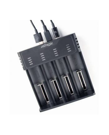 gembird Ładowarka akumulatorów USB Ni-MH + Li-ion, czarna