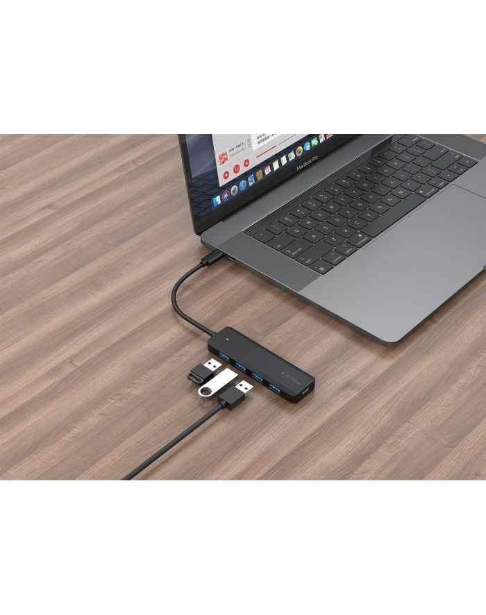 gembird HUB 4-portowy USB 3.1 (Gen 1) typu C, port PD USB-C główny