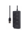 gembird HUB 4-portowy USB 2.0 z przełącznikami, czarny - nr 1