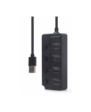 gembird HUB 4-portowy USB 2.0 z przełącznikami, czarny nr 1