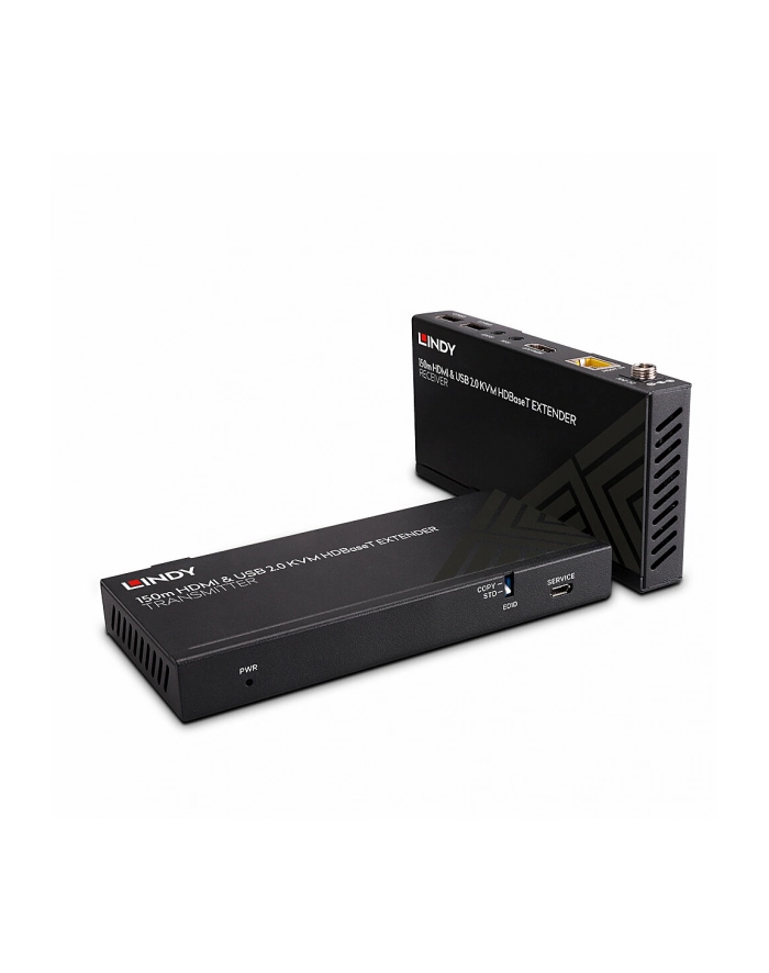 Lindy 39384 przedłużacz kvm nadajnik i odbiornik główny