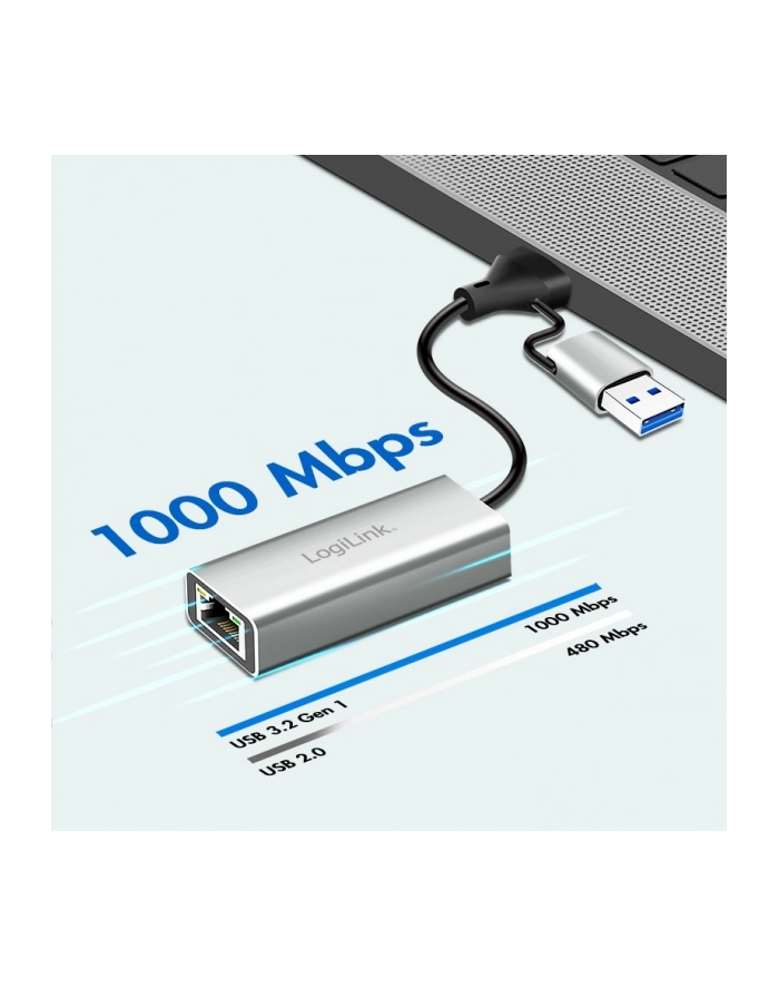 logilink Adapter USB-C do Gigabit Ethernet + USB główny