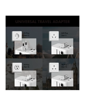 Ładowarka sieciowa podróżna LogiLink PA0356 USB GaN, 20 W, 4 złącza (PD), biała nr 1