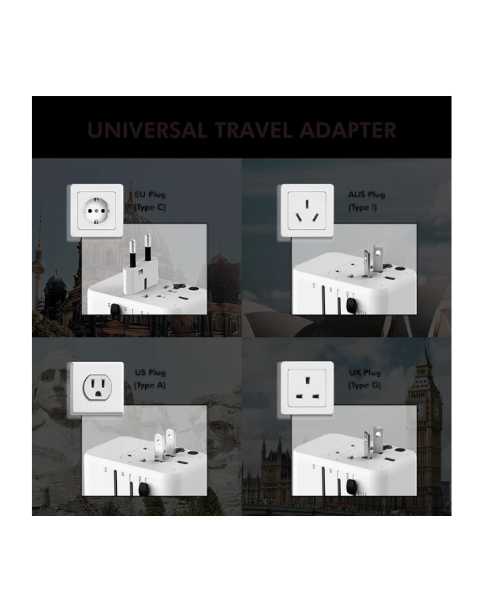 Ładowarka sieciowa podróżna LogiLink PA0356 USB GaN, 20 W, 4 złącza (PD), biała główny