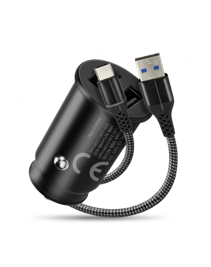 everactive Ładowarka samochodowa CC-25C 2XUSB 12W + kabel USB-C główny