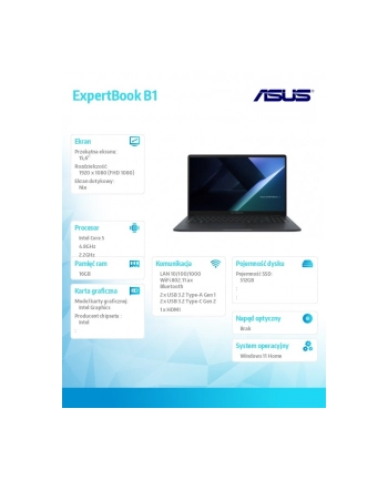 asus Notebook ExpertBook B1 B1503CVA-S78018W- Core 5 210H/16GB/512GB/15.6 FHD/Win 11 HOME/3YRS nr 2