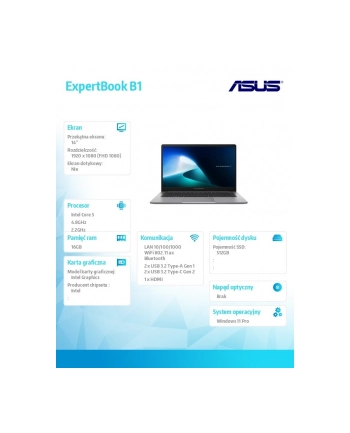 asus Notebook ExpertBook B1 P1403CVA-S61695X Core 5 210H 16GB/512GB/W11 Pro nr 1