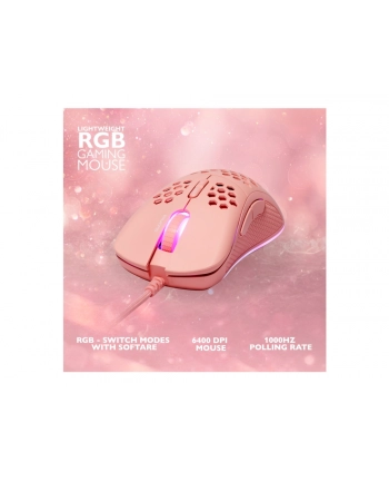 Deltaco Gaming Maus USB, RGB, pink