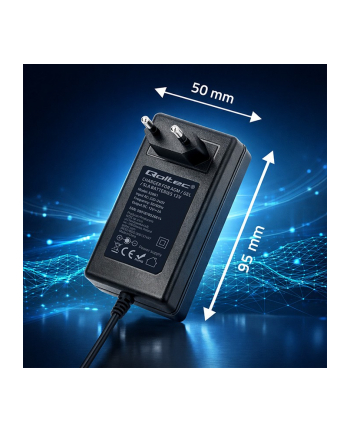qoltec Ładowarka do akumulatora AGM GEL | Prostownik 12V | 2A | 24W |   5.5x2.1 | kabel 1.8m nr 1