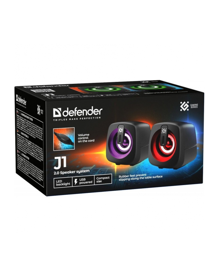 defender Głośniki komputerowe J1 2.0 6W LED USB czarne główny