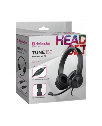 defender Słuchawki nauszne z mikrofonem TUNE 150 czarne