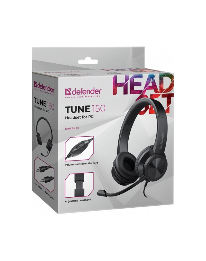 defender Słuchawki nauszne z mikrofonem TUNE 150 czarne główny