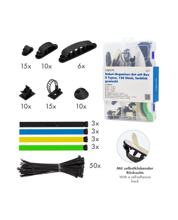 logilink Zestaw organizerów kabli, 8 elementów nr 2