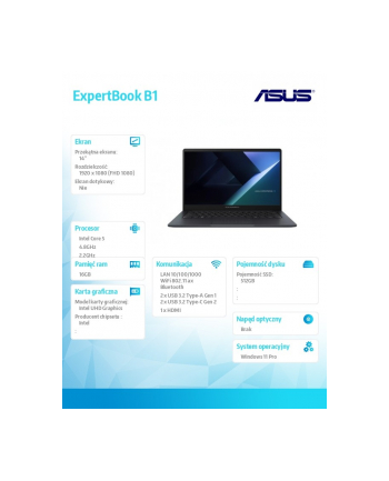 asus Notebook ExpertBook B1 B1403CVA-S67343X Core 5 210H 16GB/512GB/W11Pro