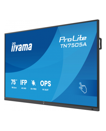 iiyama Monitor 75 '' TN7505A-B1AG IPS,4K,40pkt,500cd,nonOS,1200:1,5ms,    DeepContrast-IR+, 1xVGA,2xHDMI,DP,USB-C(PD65W),2xRJ45,2x20W,PiP,PbP,UCHWYT ŚCIENN