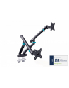digitus Ramię biurkowe podwójne z zaciskiem i sprężyną mechaniczną 2x LCD max. 35' obciążenie 2x10kg, VESA: 75x75, 100x100, czarne - nr 9