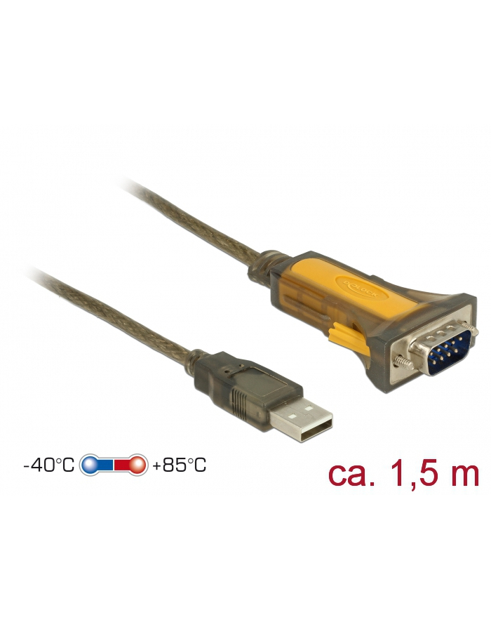 DELOCK Adapter USB-A -> RS232 DB9 St/Bu 1.5m erw. Temp.-Ber. główny