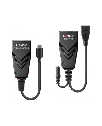 Lindy 43390 przedłużacz sieciowy Nadajnik i odbiornik sieci Czarny