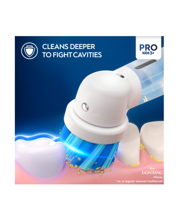 Braun | Electric Toothbrush | Vitality PRO Kids 3+ Lion King | Rechargeable | For children | Number of brush heads included 1 | Number of teeth brushing modes 2 nr 2