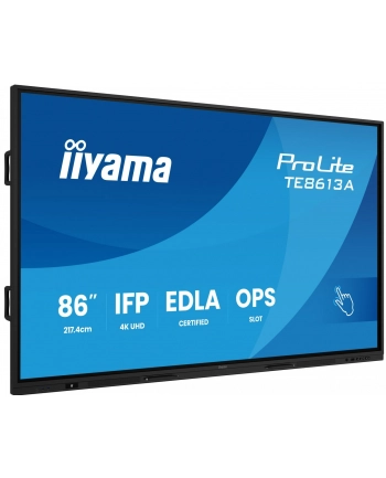 iiyama Monitor interaktywny 86 '' TE8613A-B2AG INFRARED,40pkt,IPS,4K,7H,500cd/m2,      WiFi,USB, ANDROID 14, Google EDLA,2x20W, UCHWYT ŚCIENNY nr 2