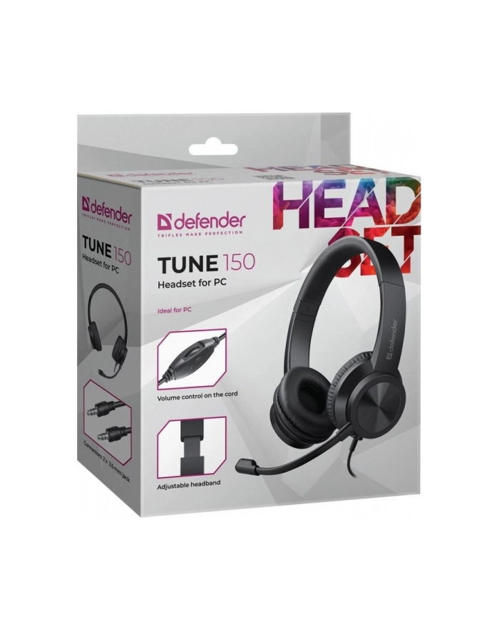 defender Słuchawki nauszne z mikrofonem TUNE 150 czarne główny