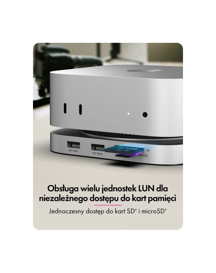 icybox Stacja dokująca IB-DK100 Mac Mini M4 7 w 1 z M.2 NVMe Slot główny