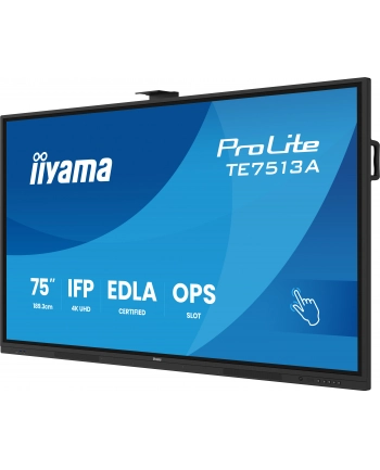 iiyama Monitor interaktywny 75 '' TE7513A-B2AG INFRARED,40pkt,IPS,4K,7H,500cd/m2,      WiFi,USB, ANDROID 14, Google EDLA,2x20W, UCHWYT ŚCIENNY nr 1