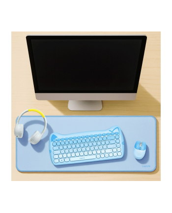 logilink Podkładka na klawiaturę i mysz, XXL, niebieska