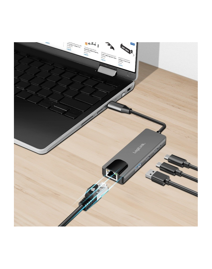 logilink Hub USB 3.2 Gen 1,3port y, z 2.5G Gigabit ethernet główny