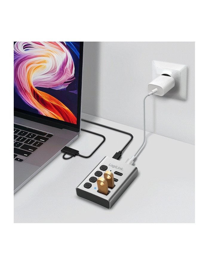 logilink Hub 4xUSB3.2 Gen1 z przełącznikiem on/off główny