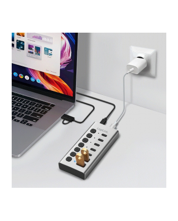 logilink Hub 7xUSB-A/C z przełącznikiem on/off nr 1