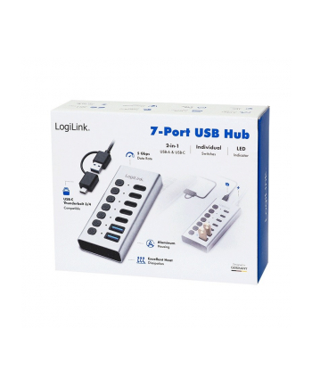 logilink Hub 7xUSB-A/C z przełącznikiem on/off nr 2