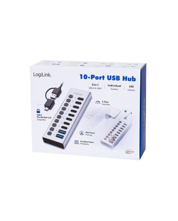 logilink Hub USB3.2 10-portow USB-A/C, funkcja on/off nr 2