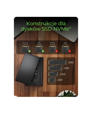 icybox Obudowa SSD IB-1920M-C42 NNVMe SSD , USB4 GEN 3x2 (40GB) nr 2