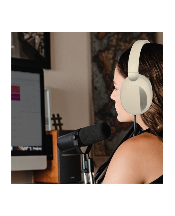 logilink Słuchawki z mikrofonem, BT6.0, ANC, kremowe