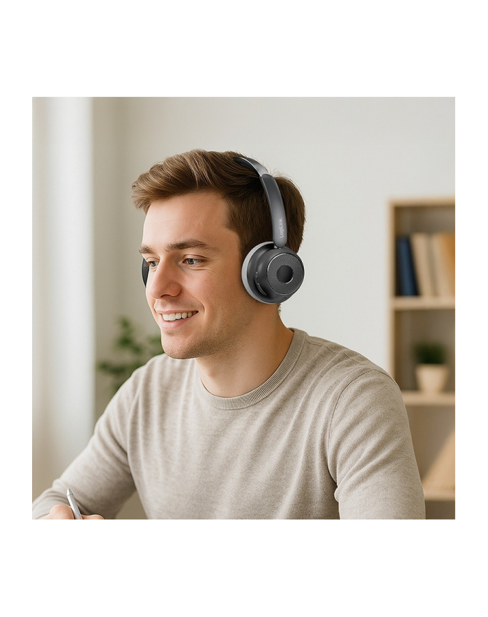 logilink Słuchawki z mikrofonem, BT6.0, ANC, czarne główny
