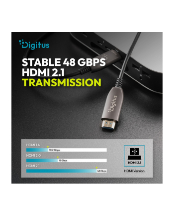 digitus Kabel połączeniowy hybrydowy HDMI AOC | HDMI-A męski-męski | HDMI 2.1 | UHD-2 8K@60Hz | 48Gbps |HDR, eARC, HDCP 2.2, CEC | 60m nr 1