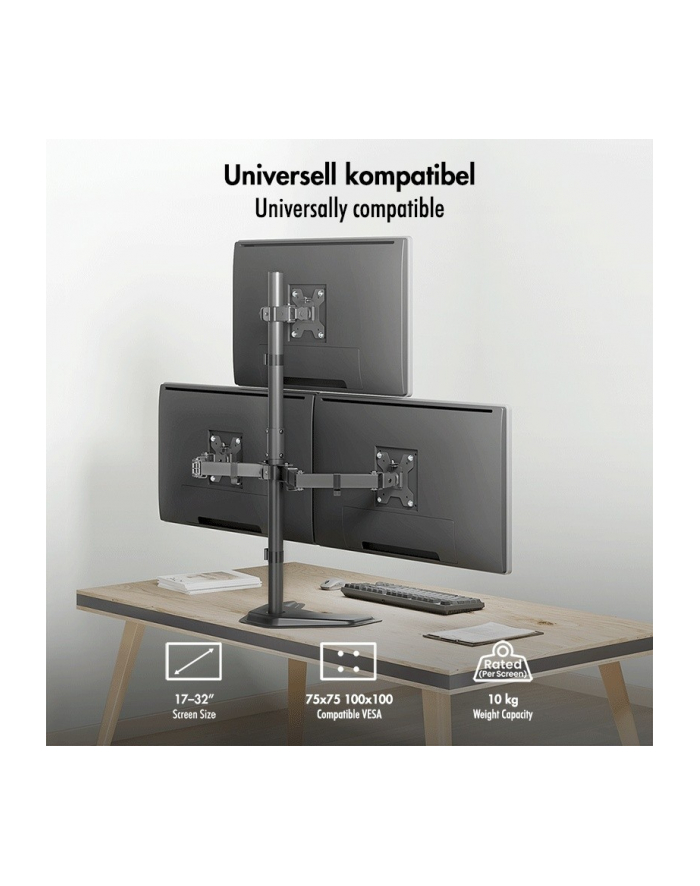 logilink Uchwyt na 3 monitory, 17-32 cale, max 10kg na ramie główny