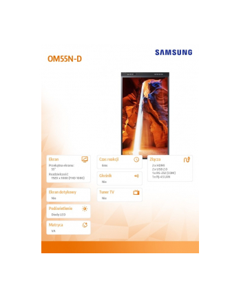 samsung Monitor wielkoformatowy 55 '' OM55N-D LH55OMNDSGBXEN