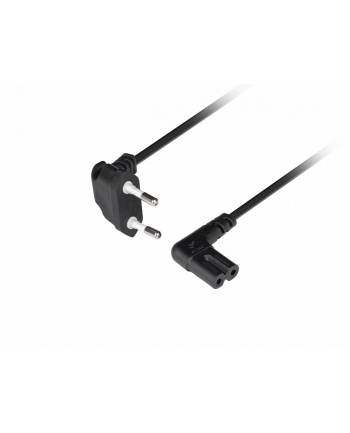 lanberg Kabel zasilający EURO ( radiowy) CEE 7/16 - IEC 320 C7 3m kątowy VDE czarny