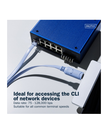 digitus Kabel adapter do konsoli USB-A 2.0 męski do RJ45 | Chipset FTDI (FT232RNL) | jasnoniebieski | 1.8m