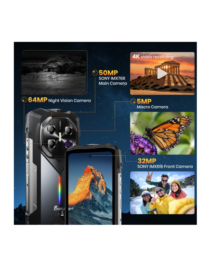 fossibot Smartfon F113 gray CH główny