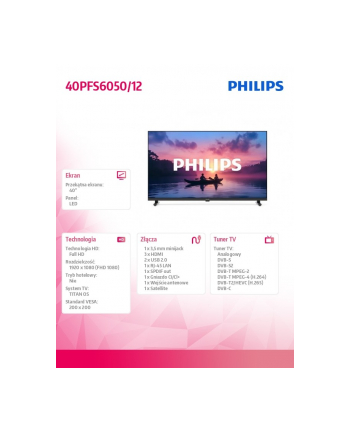philips Telewizor LED 40 '' 40PFS6050/12