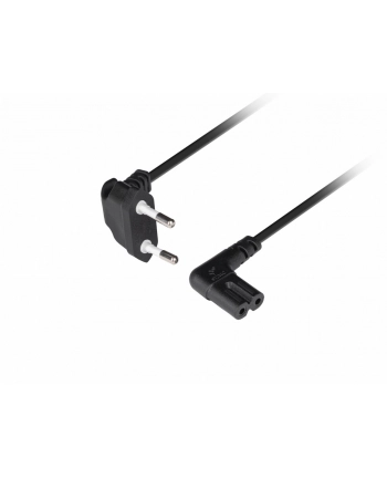 lanberg Kabel zasilający EURO ( radiowy) CEE 7/16 - IEC 320 C7 3m kątowy VDE czarny