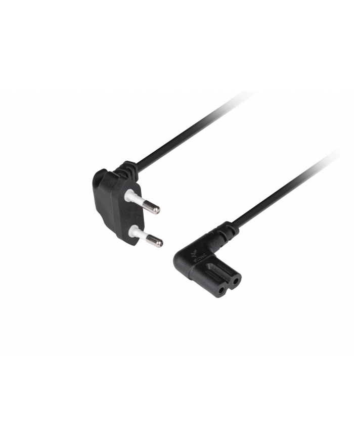 lanberg Kabel zasilający EURO ( radiowy) CEE 7/16 - IEC 320 C7 3m kątowy VDE czarny główny