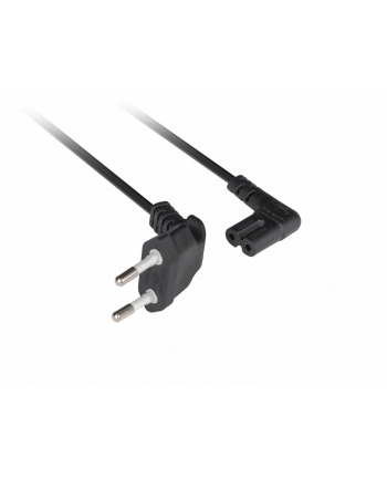 lanberg Kabel zasilający EURO ( radiowy) CEE 7/16 - IEC 320 C7 3m kątowy VDE czarny